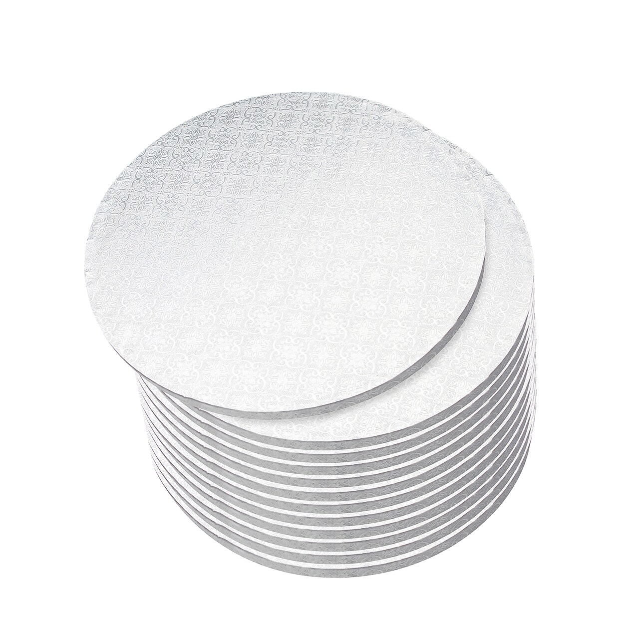 Spec101 Round Cake Boards Bulk 12pk - 12 Inch Cake Drum with 1/2 Inch Foil Edge